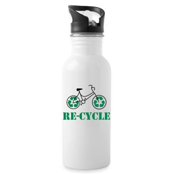 Re cycle - Gourde avec paille intégrée - blanc - Droite