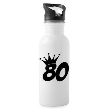 80 / geburtstag / Sport / birthday / achtzig - Trinkflasche mit integriertem Trinkhalm - Weiß - Rechts