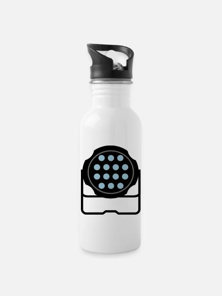 Scheinwerfer4 - Trinkflasche mit integriertem Trinkhalm - Weiß