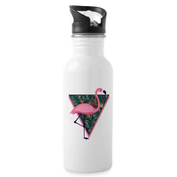 Flamingo Tropical - Gourde avec paille intégrée - blanc - Droite