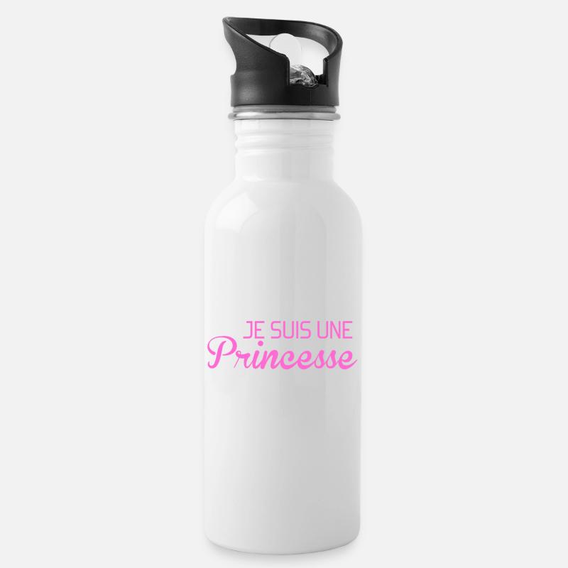 je suis une princesse et je t'emmerde - Gourde avec paille intégrée - blanc