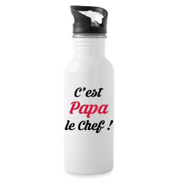 Papa / Fête des Pères / Pere / Cuisine Chef / Bébé - Water bottle with straw - white - Right