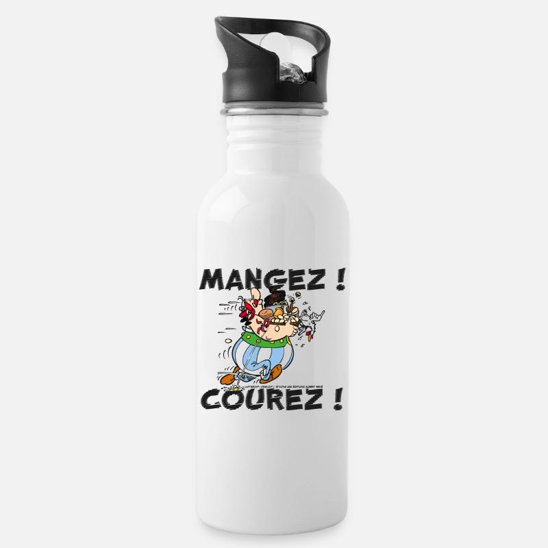 Obelix - Eat! Run! - Water bottle with straw - white