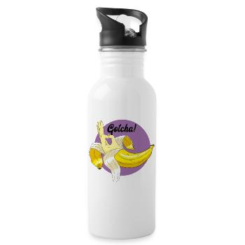 Banana troll meme - Water bottle with straw - white - Right