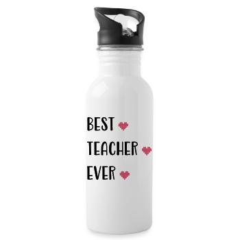Teacher - Water bottle with straw - white - Right