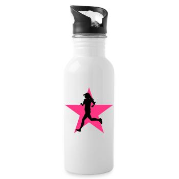 Course à Pied / Running / Jogging / Coureur - Gourde avec paille intégrée - blanc - Droite