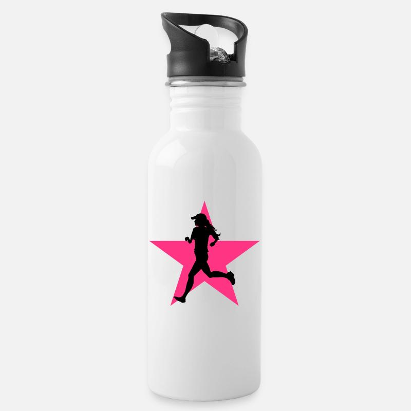 Course à Pied / Running / Jogging / Coureur - Gourde avec paille intégrée - blanc