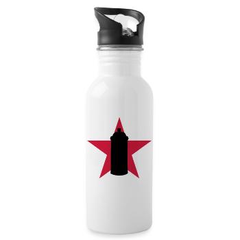 Graffiti / Tag / Writer / Street Art - Trinkflasche mit integriertem Trinkhalm - Weiß - Rechts