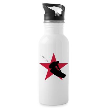 Kiteboarding Kitesurfing Kitesurf Kitesurfer Kiter - Water bottle with straw - white - Right