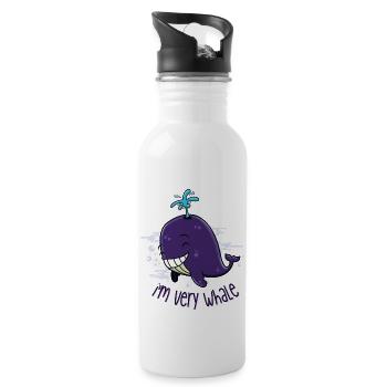 I'm very whale - Water bottle with straw - white - Right