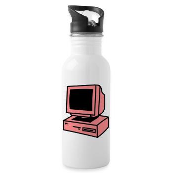 Computer - Water bottle with straw - white - Right