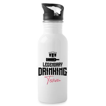 drinking team legendary shots - Trinkflasche mit integriertem Trinkhalm - Weiß - Rechts