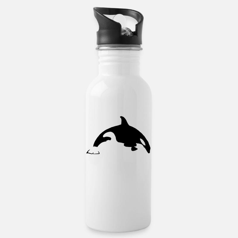 Orca - Water bottle with straw - white