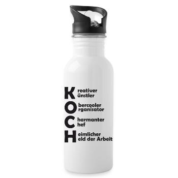 Koch Definition - Trinkflasche mit integriertem Trinkhalm - Weiß - Rechts