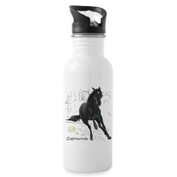 Ostwind Hengst Ostwind im Galopp - Trinkflasche mit integriertem Trinkhalm - Weiß - Rechts