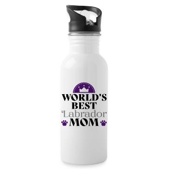Labrador - Water bottle with straw - white - Right