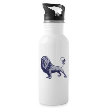 Löwe T-shirt. Tiermotiv. - Trinkflasche mit integriertem Trinkhalm - Weiß - Rechts