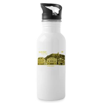 Summer Ljubljana Slovenia capital city castle - Water bottle with straw - white - Right