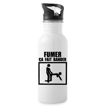 fumer ca fait bander humour sexe - Gourde avec paille intégrée - blanc - Droite
