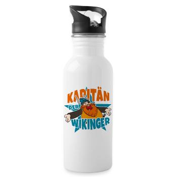 Wickie Und Die Starken Männer Kapitän Halvar - Trinkflasche mit integriertem Trinkhalm - Weiß - Rechts