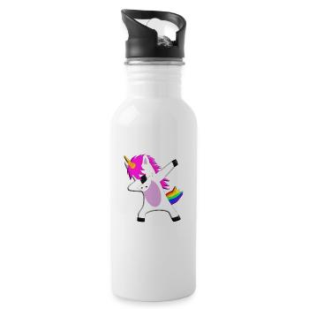 The Dabbing Unicorn - licorne dansante - Gourde avec paille intégrée - blanc - Droite