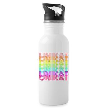 Unikat Bunt - Trinkflasche mit integriertem Trinkhalm - Weiß - Rechts