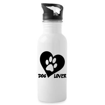 Hundefreund. Für alle Hundefreunde # - Trinkflasche mit integriertem Trinkhalm - Weiß - Rechts