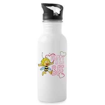 Biene Maja Happy As Can Bee - Trinkflasche mit integriertem Trinkhalm - Weiß - Rechts