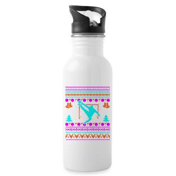 Handballer Ugly Christmas Handball Torwart - Trinkflasche mit integriertem Trinkhalm - Weiß - Rechts