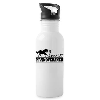 Pferd Hannoveraner - Trinkflasche mit integriertem Trinkhalm - Weiß - Rechts