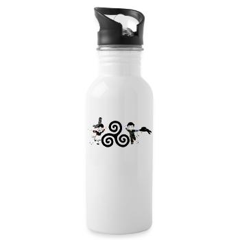 Breton characters triskel - Water bottle with straw - white - Right