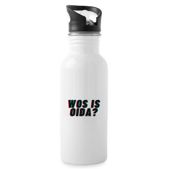 Wienerisch Wos is Oida? - Trinkflasche mit integriertem Trinkhalm - Weiß - Rechts