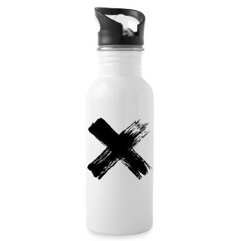 Grunge Cross - Gourde avec paille intégrée - blanc - Droite