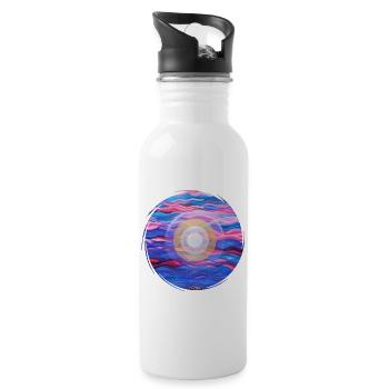 SchöpfungsLicht der Freiheit - Sonja Ariel - Trinkflasche mit integriertem Trinkhalm - Weiß - Rechts