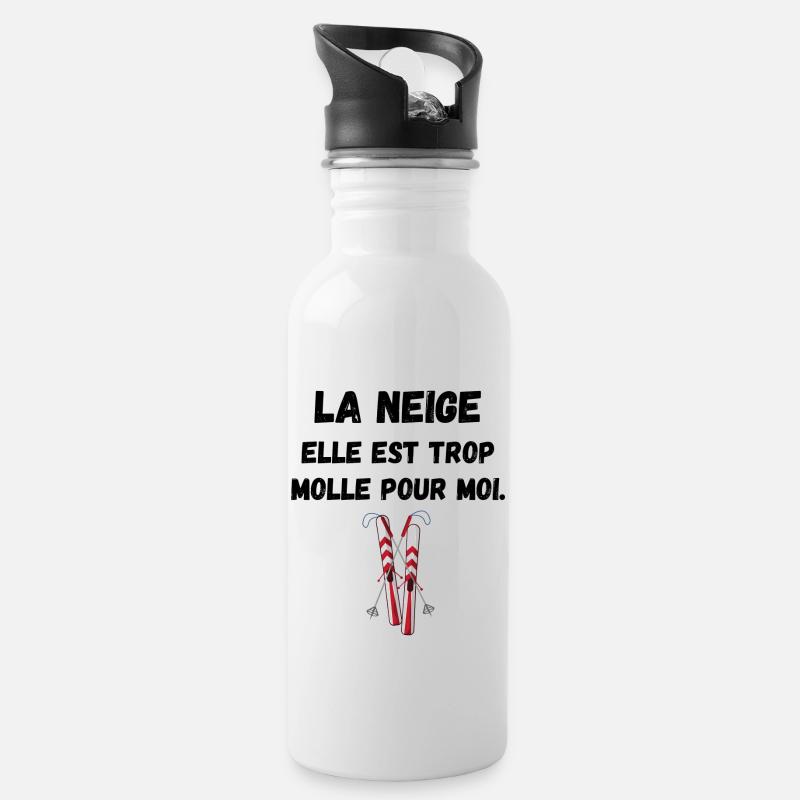 La neige elle est trop molle pour moi - Gourde avec paille intégrée - blanc
