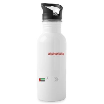 Dubai airport tag - Water bottle with straw - white - Right
