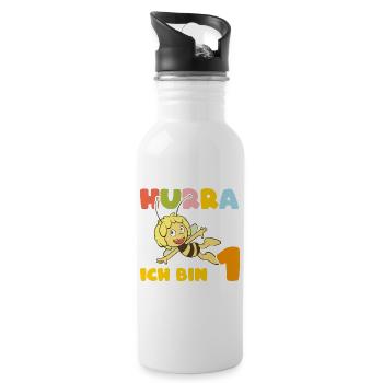 Biene Maja Erste Geburtstag Ich bin 1 - Trinkflasche mit integriertem Trinkhalm - Weiß - Rechts