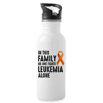 Ruban orange du soutien à la sensibilisation au cancer de la leucémie - Gourde avec paille intégrée - blanc - Droite