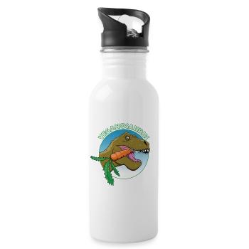 Vegan Dinosaur - Water bottle with straw - white - Right