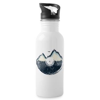Echo Ridge Mountain Vinyl - Water bottle with straw - white - Right