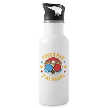 Je Peux Pas J'ai Padel Joueur Tennis Paddle Cadeau - Gourde avec paille intégrée - blanc - Droite