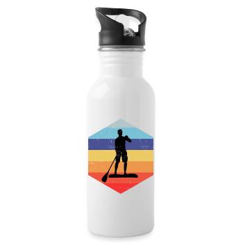 Sup Standup Paddeln Stand Up Paddel Jungen Herren - Trinkflasche mit integriertem Trinkhalm - Weiß - Rechts