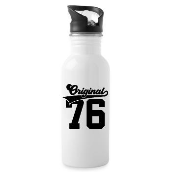 50TH BIRTHDAY 1976 ORIGINAL 76 - Water bottle with straw - white - Right