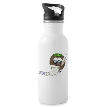 Beaked fruit taking notes, very dignified - Water bottle with straw - white - Right