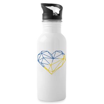 Heart UK Geo 01 - Water bottle with straw - white - Right