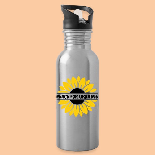 Sunflower - Peace for Ukraine - Water bottle with straw