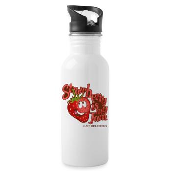 strawberry is my jam Just delicious - Water bottle with straw - white - Right