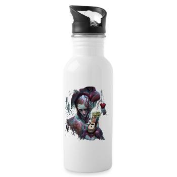 The Guitar Plays My Bleeding Heart - Water bottle with straw - white - Right