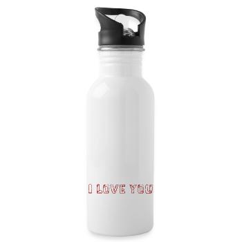 quotes liebe Spruch Valentinstag love Schrift - Trinkflasche mit integriertem Trinkhalm - Weiß - Rechts