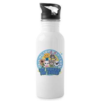 Talking Tom & Friends Meine Freunde, Mein Squad - Trinkflasche mit integriertem Trinkhalm - Weiß - Rechts